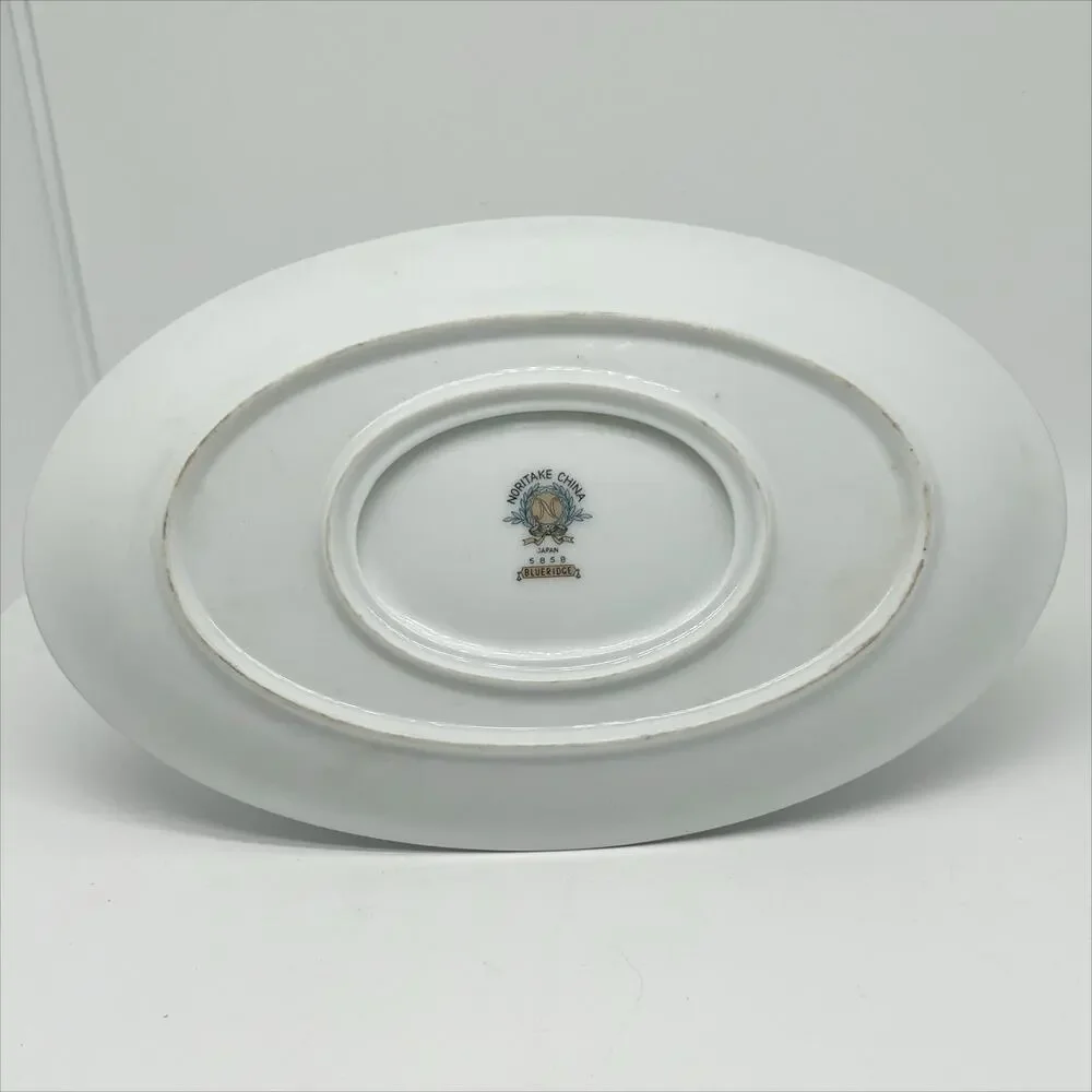 Vintage 1950s Noritake China Gravy Boat & Underplate Blueridge Pattern 5858